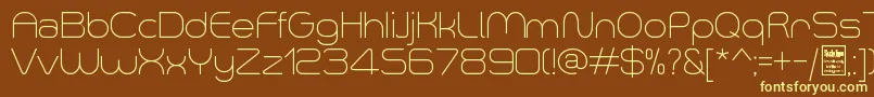 SmushLightDemo-fontti – keltaiset fontit ruskealla taustalla