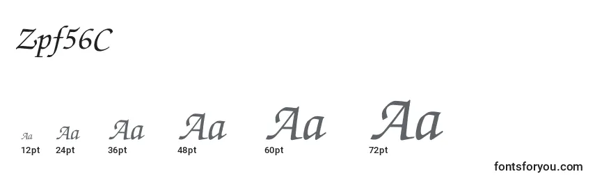 Размеры шрифта Zpf56C
