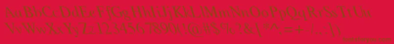 TimesLeftyNormal Font – Brown Fonts on Red Background