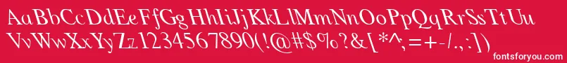 TimesLeftyNormal Font – White Fonts on Red Background