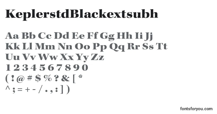 Schriftart KeplerstdBlackextsubh – Alphabet, Zahlen, spezielle Symbole
