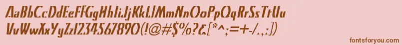 KristinItalic-Schriftart – Braune Schriften auf rosa Hintergrund