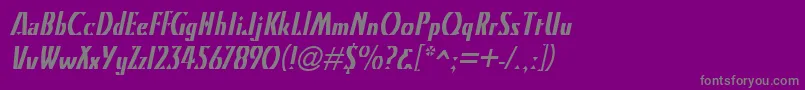 KristinItalic-fontti – harmaat kirjasimet violetilla taustalla