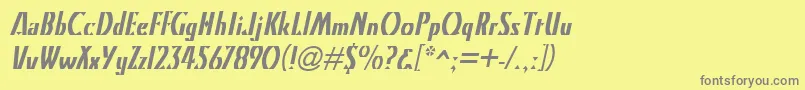 KristinItalic Font – Gray Fonts on Yellow Background