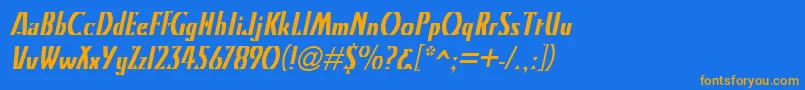 Czcionka KristinItalic – pomarańczowe czcionki na niebieskim tle