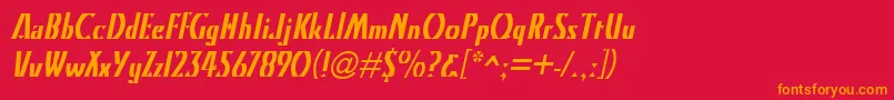 Шрифт KristinItalic – оранжевые шрифты на красном фоне