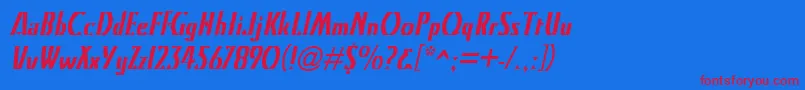 KristinItalic Font – Red Fonts on Blue Background