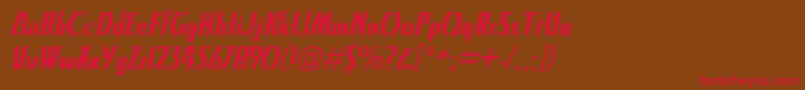 KristinItalic Font – Red Fonts on Brown Background