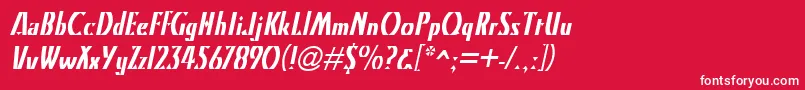 KristinItalic Font – White Fonts on Red Background
