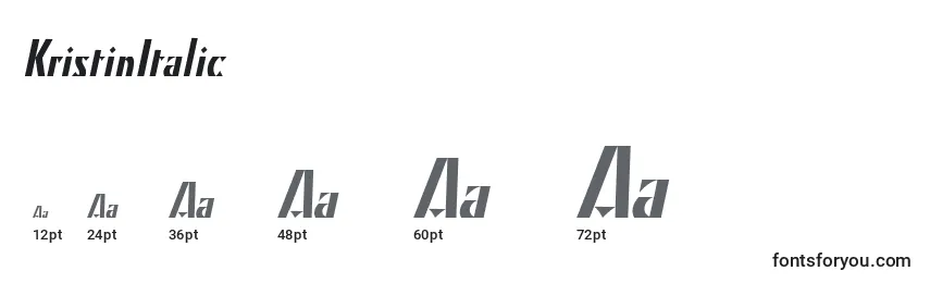 KristinItalic Font Sizes