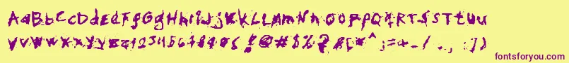 MyHandFights Font – Purple Fonts on Yellow Background