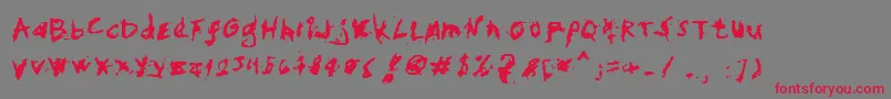 MyHandFights Font – Red Fonts on Gray Background