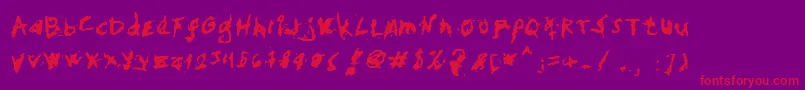MyHandFights-Schriftart – Rote Schriften auf violettem Hintergrund