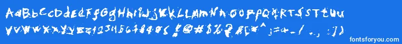 MyHandFights Font – White Fonts on Blue Background