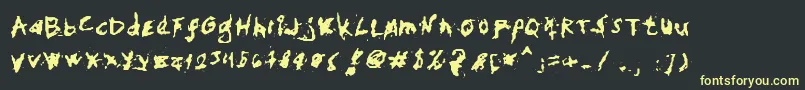 MyHandFights Font – Yellow Fonts on Black Background