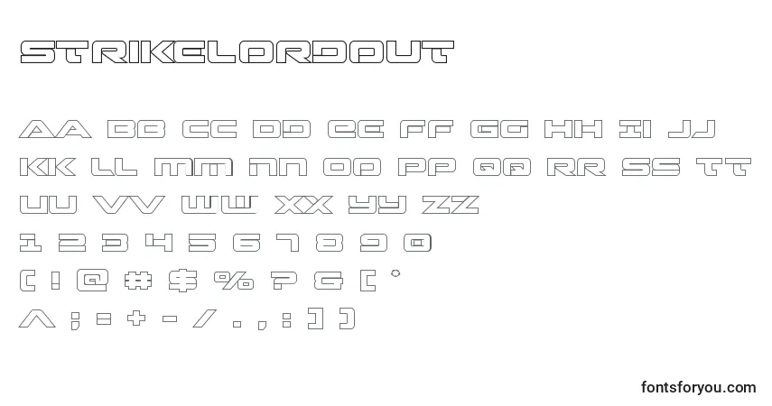 Strikelordoutフォント–アルファベット、数字、特殊文字