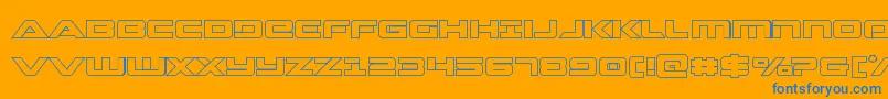 Strikelordout Font – Blue Fonts on Orange Background