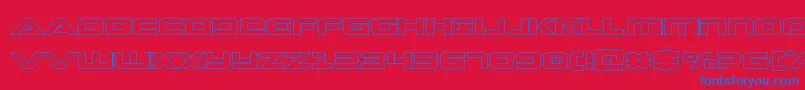 Strikelordout Font – Blue Fonts on Red Background