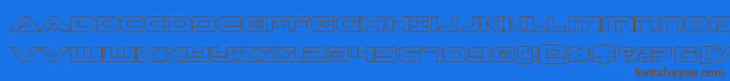 Strikelordout Font – Brown Fonts on Blue Background