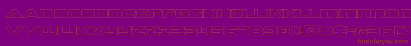 Więcej informacji o czcionce Strikelordout Czcionka Strikelordout – brązowe czcionki na fioletowym tle
