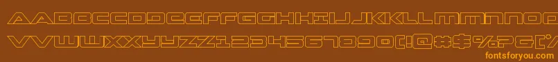 Strikelordout Font – Orange Fonts on Brown Background