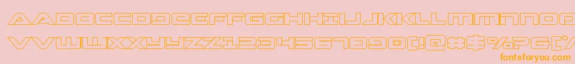 Fonte Strikelordout – fontes laranjas em um fundo rosa