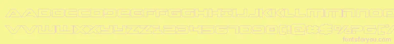 Strikelordout Font – Pink Fonts on Yellow Background