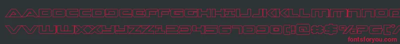 Strikelordout-Schriftart – Rote Schriften auf schwarzem Hintergrund