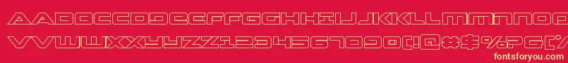 Подробнее о шрифте Strikelordout Шрифт Strikelordout – жёлтые шрифты на красном фоне