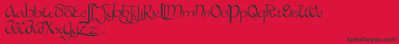 BastardaPlain. Font – Black Fonts on Red Background