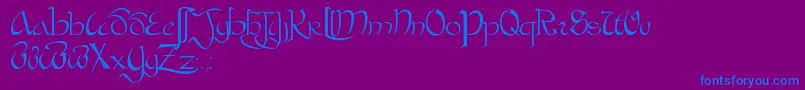 BastardaPlain. Font – Blue Fonts on Purple Background