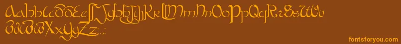 BastardaPlain. Font – Orange Fonts on Brown Background