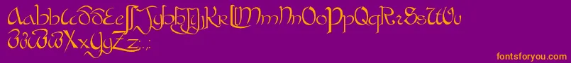 BastardaPlain. Font – Orange Fonts on Purple Background