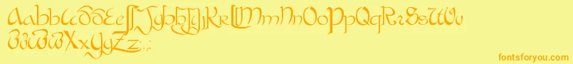 BastardaPlain. Font – Orange Fonts on Yellow Background