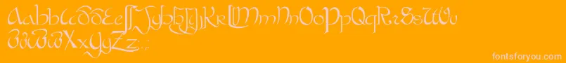 BastardaPlain. Font – Pink Fonts on Orange Background