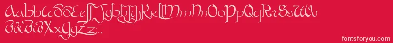 BastardaPlain. Font – Pink Fonts on Red Background