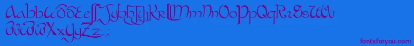 BastardaPlain. Font – Purple Fonts on Blue Background