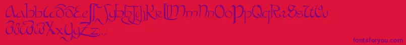 BastardaPlain. Font – Purple Fonts on Red Background