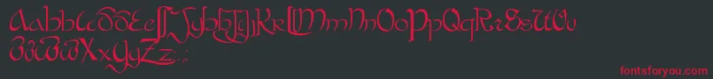 BastardaPlain. Font – Red Fonts on Black Background