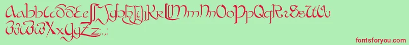 BastardaPlain. Font – Red Fonts on Green Background