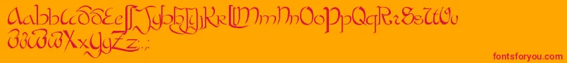 BastardaPlain. Font – Red Fonts on Orange Background