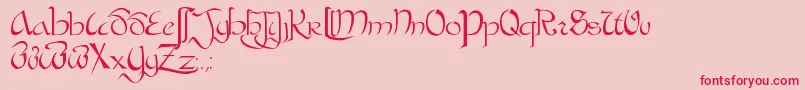 BastardaPlain. Font – Red Fonts on Pink Background