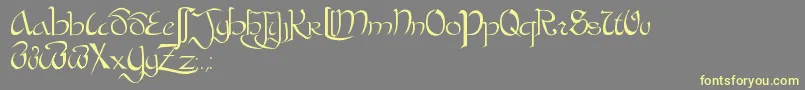 BastardaPlain. Font – Yellow Fonts on Gray Background