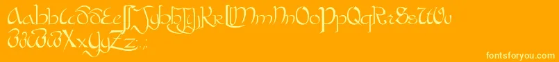 BastardaPlain. Font – Yellow Fonts on Orange Background