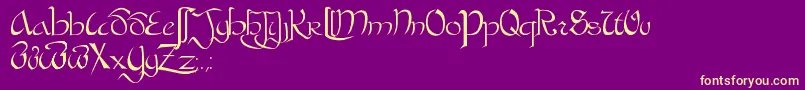 BastardaPlain. Font – Yellow Fonts on Purple Background