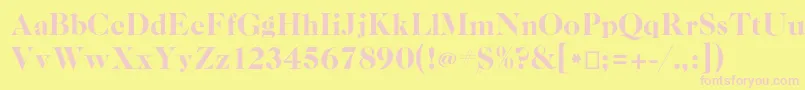 Casloncp Font – Pink Fonts on Yellow Background