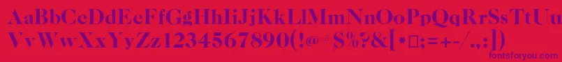 Casloncp Font – Purple Fonts on Red Background