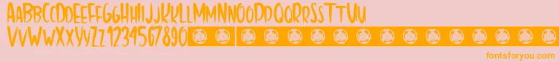 HomeSweetHome Font – Orange Fonts on Pink Background