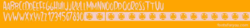 HomeSweetHome Font – Pink Fonts on Orange Background