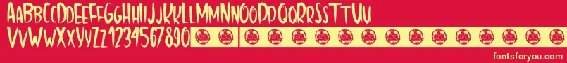 HomeSweetHome Font – Yellow Fonts on Red Background